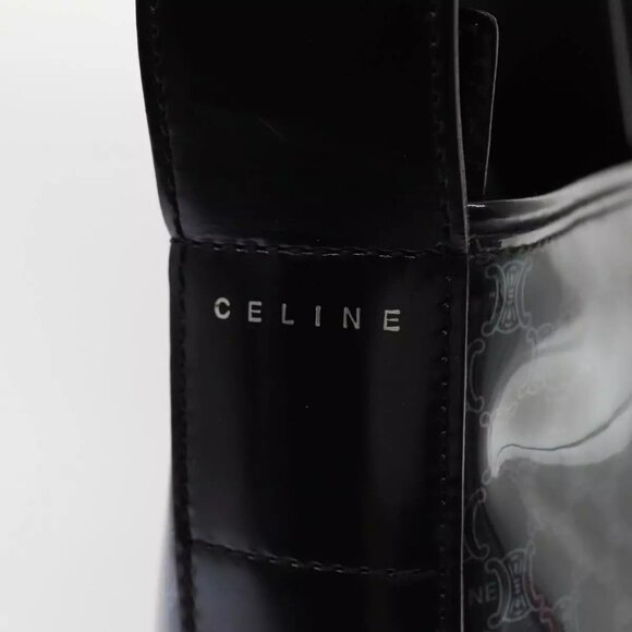 CELINE Macadam Canvas Shoulder Bag Vinyl Black - Picture 7 of 16